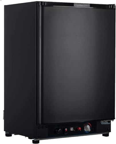 SMETA Gas Camping Fridge, 3 Way Fridge, 12V Fridge for Campervan, Campervan Fridge 12V/240V/Gas Power 60L Caravan Fridge Gas Fridge Motorhome Fridge Quiet|Reversible Door|Black