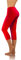 sesto senso Damen Leggings Rot 3/4 Capri Baumwolle Mädchen Fitnesshose Sporthose Bunte Yoga S Red