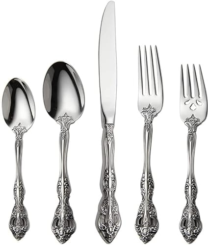 KANBUN Besteckset, Besteckset für 12 Personen, 60-tlg.Luxus-Besteck-Sets, spülmaschinenfest, elegantes Besteck für Zuhause / wichtige Abendessen und formelle Veranstaltungen (60 Stück) Double the