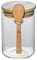 Soulnioi Versiegeltes Glas mit Bambusdeckel mit Löffel, klares Glas, Vorratsdose für Blumen, Tee, Süßigkeiten, Kaffeebohnen, Organizer, 550 ml