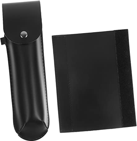 KhUKhu Tool Protective Sleeve Leather Hole Punch Tool Eyebrow Scissors for Women Settlers Tool Protector Bag Hand Leather Protector Cover Wood Drill and Punch Set Outdoor Supply Black