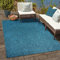 SANAT Melissa Outdoor Teppich Wetterfest - Wasserabweisend für Innen und Außenbereich, Balkon, Terrasse, Garten, Wohnzimmer oder Küche - Blau, 200x290 cm