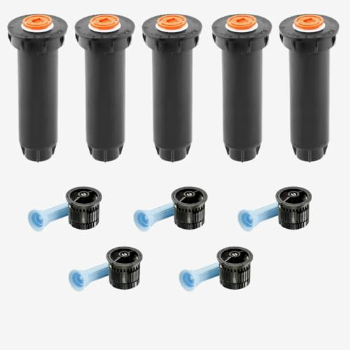 5 STK. Rain-Bird Versenkregner Typ 1800/1804 10 cm Aufsteiger inkl. HE-VAN-15 Düse 3,7 bis 4,6 m