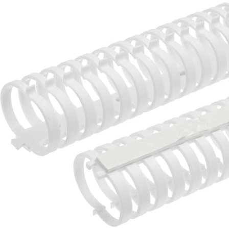 sourcing map 2pcs 20 Cable Raceway 40mm Dia Cord Cover Hider Cable Management Wire Channel with Self Adhesive, Buckle & Scale, White
