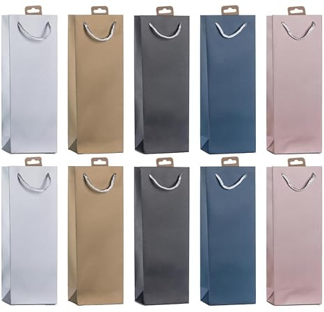 Laro Premium-line Grosse Sekt Weinflaschentüten Geschenktaschen Flaschentüten 10-100 Stk Luxury, Anzahl:10, Muster Tüten:Luxury