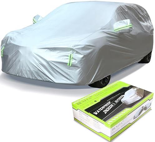 BEXITA SUV Car Cover Waterproof for Automobiles Dustproof Windproof Snowproof UV Protection Outdoor Indoor Full Car Covers Universal Fit for SUV; Size S: MAX 175in/445cm