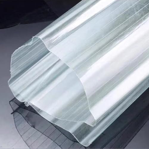 Lichtwellplatte,Transparent Kurzrollen mit UV-Schutz,Carports Wellbahn,FRP-Tageslichtplatten,Gewächshausplatte,1,5mm Stark Dachblech für Gerätehaus,Zuschneidbar (0.9x0.9m/35x35in)