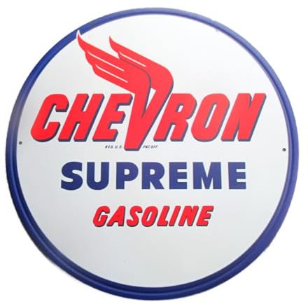 hotrodspirit - Schild 30 cm Chevron Supreme Gasoline Deko Garage Öl Benzin