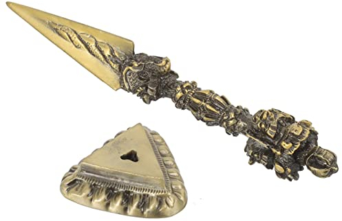Alipis Tibetische Vajra als Religiöses Heiligtum mit Sockel aus Legierung Dekoration Praktische Buddhistische Vajra Statue für Wohn und Bürodekoration
