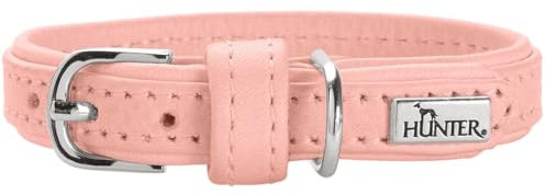 HUNTER Hundehalsband SOHO MINI, Farbe: Hellrosa, Rindsleder, weich & geschmeidig, fellschonend, leicht, für kleine Hunde & Welpen, Made in Germany, Größe: 24