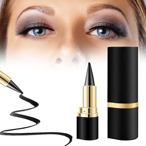 TNSLAND 2 Stück Eyeliner Stift Wasserfester Lidschatten Schnell Trocknender Eyeliner Stift Gel Kajalstift Schwarz Wischfestes Make-up für ein Alltägliches Lang Anhaltendes Augen Make up Mattes Finish
