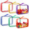 6 Colors Clear Toy Storage Bags PVC Organizing Bags with Zipper Reusable Waterproof Toy Bags with Handle, 12.6x9 inch Plastic Storage Bag for Board Games, Building Blocks, Puzzles