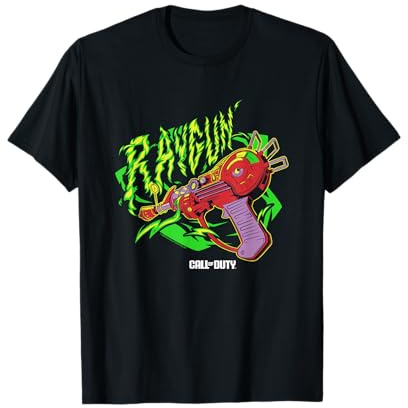 Call of Duty Raygun Zombie Green Neon Big Chest Retro Logo Camiseta