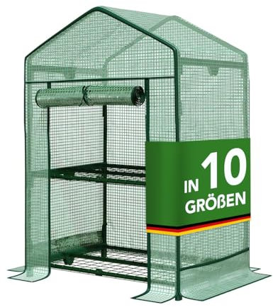 CASA PURA - Foliengewächshaus 49 x 69 x 93 UV-beständig - Gewächshaus mit Metallablagegitter - Langlebig. Witterungsbeständiges Pflanzenhaus (Bloom 2 Etagen)