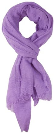 fashionchimp BASIC-Schal für Damen mit weichem Fransensaum, Tuch in leichter Qualität mit Baumwolle, einfarbig (Softlila)