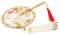 BESPORTBLE Éventail Rond Chinois Vintage pour Mariage Accessoire de Mariée Élégant Fait Main avec Poignée