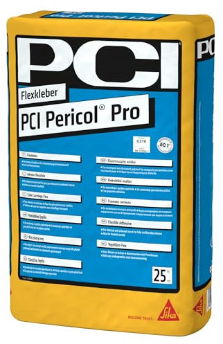 PCI Pericol PRO - Adhesivo flexible (25,0 kg, mortero de lecho fino, para la colocación de baldosas cerámicas y placas de gres, gres porcelánico Sika)
