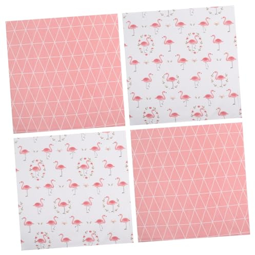 UTHCLO 4 Stück Baumwollstoff Flamingo Bedruckt 50x50cm Patchwork Steppstoff Selbstgemacht Material Für Handarbeiten Quilten Dekostoff