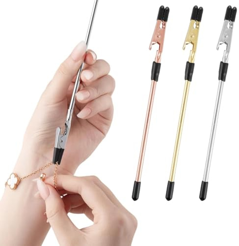 KAHZOR 3 Pezzi Bracciale Assistente Gioielli Assistente, Strumenti di Chiusura per Braccialetti, Agganciamento Chiusure per Braccialetti, per Fissare e agganciare Gioielli Collana Cinturino