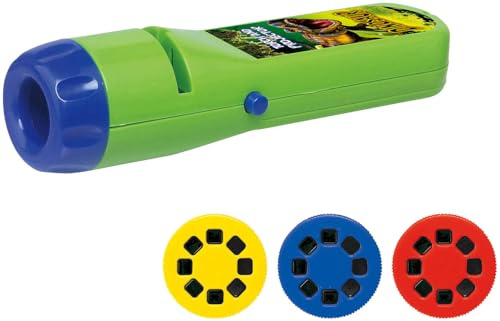 Playtastic Motiv-Taschenlampe: Projektor-Taschenlampe für Kinder, 24 Bilder, 3 Bildscheiben, Dinos (Kinder Projektionsspielzeuge, Kinderspielzeug, Dino)