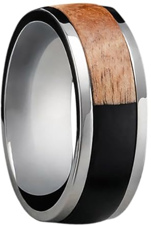 HOLZKERN Herrenring Sumo Koa/Titan sumo-koa-titan | interessanter Ring für Männer,