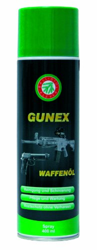 BALLISTOL 22250 GUNEX Waffenöl 400ml Spray – Temperaturbeständiges Waffen-Pflege-Öl – Reinigung, Wartung, Rostschutz