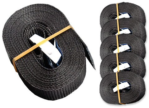 6 Spanngurte Zurrgurte 250 Kg 4 m mit Klemmschloss Schnellspannung Farbe wählbar (schwarz)
