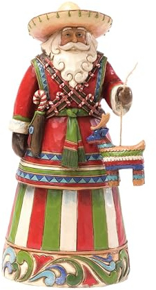Enesco Jim Shore Heartwood Creek mexikanischer Weihnachtsmann, Steinfigur, Kunstharz, 18,4 cm, 19 cm, Mehrfarbig
