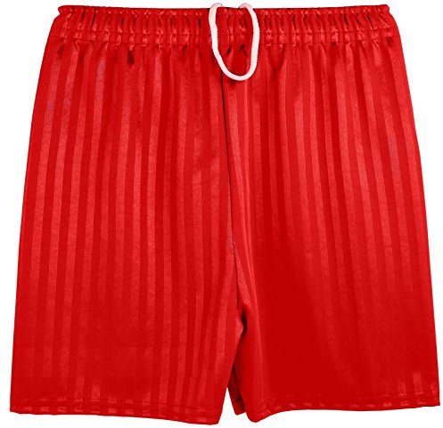 Kentex Online Mens Shadow Stripe Gym Sports Football Games School PE Shorts (XX-Large, Bright Red)