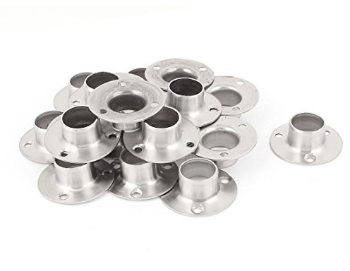 Aexit 19 mm Dia Armario Varilla Carril Zócalo Soporte de extremo Cocina Encimera (model: P4120OIV-1349QU) Soporte 20 pcs