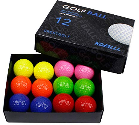 Kofull Golfbälle bunt Golf trainingsbälle 12 Stück Mehrfarbig
