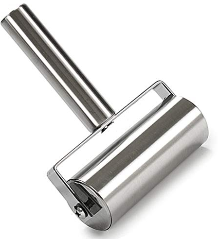 Space Home - Mattarello Acciaio Inox - Mattarello per Ravioli, Pasta, Tortellini - Rotella e Rullo per Ravioli, Pasta, Pizza - Mattarello Rullo da Pasticcere Metallo - 17 x 12 cm