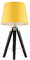 MiniSun | Black Wood and Silver Chrome Tripod Table Lamp with a Mustard Light Shade | Home Décor, Bedside & Desk Lamp