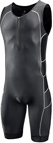 CGLRybO Tuta da triathlon da uomo, a maniche corte, ideale per Ironman Racing Tri Suit, Nero , L