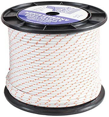 MYLON ROPES - Corde De Lanceur - Diamètre 5,5mm - Qualité Premium - Fabriqué En Allemagne - Pour Tondeuse, Débroussailleuse, Tronçonneuse & Plus - Orange - Rouleau De 100m