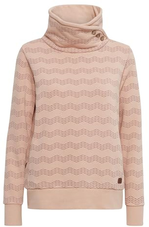 OXMO OXVernita Damen Pullover Sweater Sweatshirt mit Tubeneck Rippbünchen Baumwollmischung Regular fit, Größe:XS, Farbe:Mahogany Rose (151511)