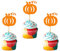 Arthsdite 24 Stück Kürbis-Cupcake-Topper Orange Glitzer Kürbis Cupcake Picks Herbst Thema Thanksgiving Halloween Kürbis Thema Geburtstag Babyparty Party Dekoration Supply