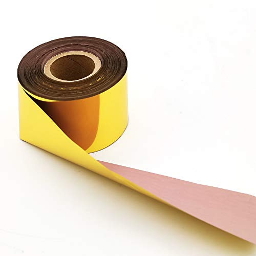 Goldene Heißfolienrollen, Wärmeübertragungsfolie, eloxiertes vergoldetes Papier, Heißfolienprägpapier, 122 m, für DIY, Leder, Bronzing, PVC und Papierbastelpapier, vergoldet (3,8 x 120 m)