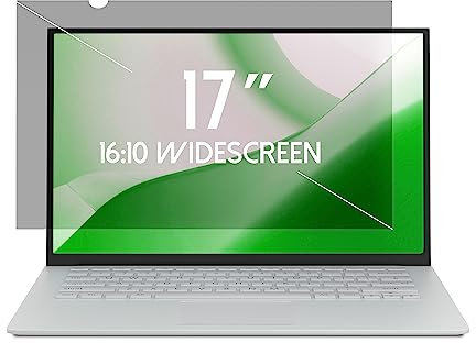 ANBAC 17 Inch Laptop Privacy Screen Shield for 16:10 Wide Display - Anti Glare Computer Privacy Screen Cover/Blue Light Blocking Screen Protector/Scratch Resistant UV Filter/Attachment Type