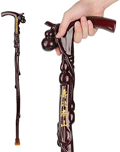Natürliche hölzerne Mitarbeiter Wandern Stick Trekking Pole Offset Cane, Männer & Frauen Wandern Silber Mund Holz Spazierstöcke Bergsteigen Crutch95cm langlebig for Senioren Geschenk (Farbe: a)