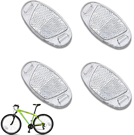 sinzau Katzenaugen, 4 Stück Fahrrad Reflektoren, für die Sicherheit von Nachtfahrten zu verbessern, Weiß