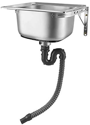 Fregadero simple, fregadero de estilo rústico, fregadero de cocina, fregadero de pared para uso general, fregadero de pared con grifos de agua fría y caliente, para bares, tiendas, jardines ( Size : 4