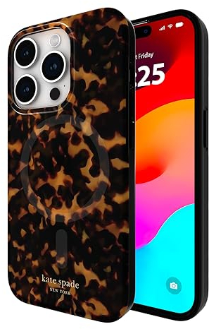 Kate Spade New York iPhone 15 Pro Case, Compatible with MagSafe - Tortoiseshell