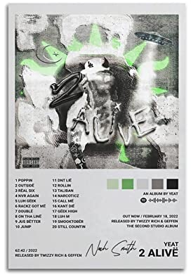 xze Yeat Poster, Raumdekoration, Leinwand, ästhetischer Posterdruck, Wandkunst, Dekoration, Poster, 30 x 45 cm, ungerahmt
