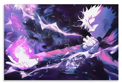 Anime Jujutsu Kaisen Poster Gojo Satoru (36) Leinwand-Kunstposter und Wandkunstdruck, moderne Familiendekor-Poster, 50 x 75 cm