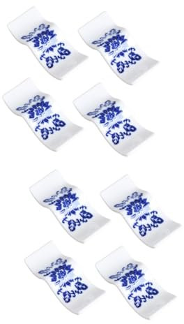 MAGICLULU 8pezzi Portacibi Ceramica per Bacchette Design Blu e Bianco Supporto per Cucchiaio e Forchetta per Ristoranti e Tavoli Domestici