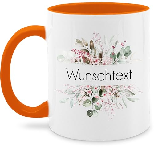 Tasse Tassen 325ml - Aufdruck selbst gestalten - Wunschtext I Geschenk personalisiert I Geschenk Weihnachten - 325 ml - Orange - kaffeetasse fürs büro custom mug personalisierte blume kaffeebecher