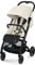 Cybex Gold Kinderwagen Beezy mit One-Pull Harness, Ab Geburt bis ca. 4 Jahre (max. 22 kg), Kompakt und ergonomisch, Canvas White (Weiß mit schwarzem Rahmen)