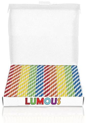 GILORRA Paper Straws 300 Pack Paper Drinking Straws Bio-Degradable Drinking Paper Straws Wedding Party, Party Straws, Restaurant, Juice Drinking Straws (300 Pcs Multi Stripe)