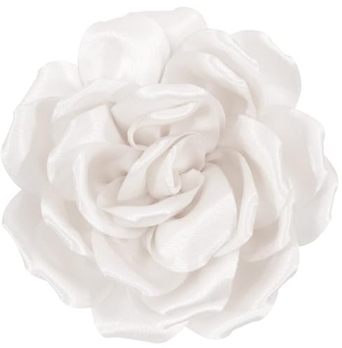 Mecool Rose Hair Clip for Weddings Brooch Corsage Hair Head Clip on Flowers for Hair Jewellery Barrette Hair Decorations for Women Accessories | Hair Clips Girls-White